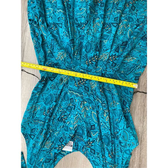 Joni Blair Teal Blue Floral Button Pencil Dress, Flowing, Size Small - Picture 5 of 8